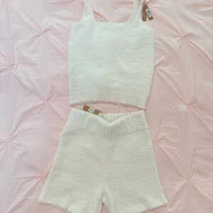SKIMS Ivory Plush Loungewear Set